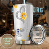 Camellia Personalized You Are My Sunshine Elephant Diamond Style Stainless Steel Tumbler-Wall Insulated Cup With Lid Travel Mug  01