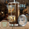 Camellia Personalized 3D Deer Stainless Steel Tumbler - Customized Double-Walled Insulation Travel Thermal Cup With Lid Gift For Deer Lover
