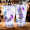 Camellia Personalized Butterfly Faith Flowers Stainless Steel Tumbler - Double-Walled Insulation Vacumm Flask - For Thanksgiving, Memorial Day, Christians, Christmas Gift