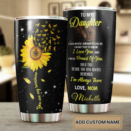 Camellia Personalized Horse To My Daughter You Are My Sunshine Stainless Steel Tumbler - Double-Walled Insulation Vacumm Flask - Gift For Horse Lovers, Cowgirls, Cowboys, Daughter
