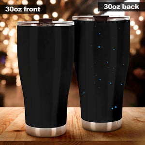 Camellia Personalized Hippie Astronomy Silver Style Stainless Steel Tumbler-Double-Walled Travel Therma Cup With Lid