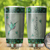 Camellia Personalized Hummingbird Jewerly Style Stainless Steel Tumbler-Double-Walled Insulation Travel Cup With Lid