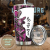 Camellia Personalized Deer Hunting Couple Woman Stainless Steel Tumbler - Customized Double-Walled Insulation Travel Thermal Cup With Lid