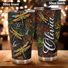 Camellia Personalized Dragonfly Let It Be Stainless Steel Tumbler - Customized Double-Walled Insulation Travel Thermal Cup With Lid