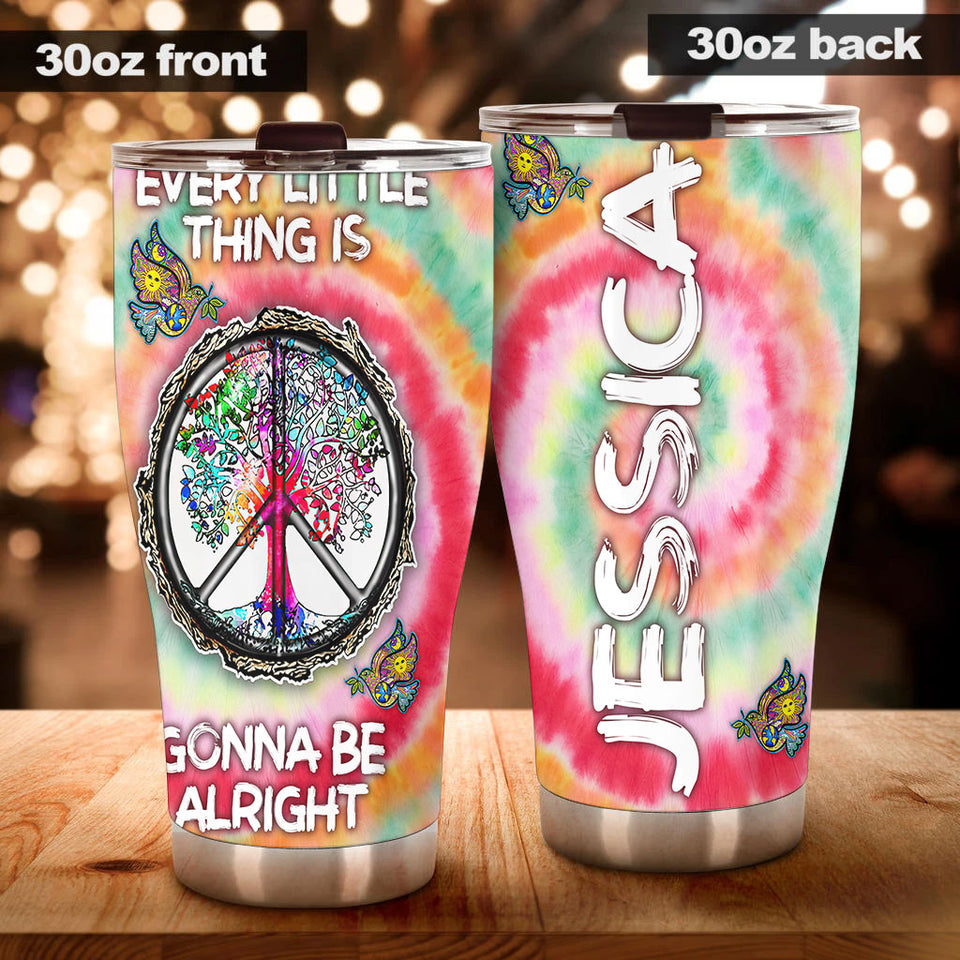 Camellia Personalized Everthing Gonna Be Alright- Stainless Steel Tumbler-Thermal Flask Travel Therma Cup With Lid