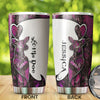 Camellia Personalized Deer Hunting Couple Woman Stainless Steel Tumbler - Customized Double-Walled Insulation Travel Thermal Cup With Lid