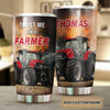 Camellia Personalized Trust Me I Am A Farmer Stainless Steel Tumbler - Customized Double-Walled Insulation Travel Thermal Cup With Lid