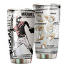 Camellia Persionalized 3D Baseball Hand Crip Stainless Steel Tumbler - Customized Double - Walled Insulation Thermal Travel Cup With Lid Gift For Baseball Player