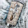 Camellia Personalized Horse Cross Stainless Steel Tumbler - Double-Walled Insulation Vacumm Flask - Gift For Horse Lovers, Cowgirls, Cowboys, Perfect Christmas, Thanksgiving Gift