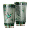 Camellia Personalized Hummingbird Jewerly Style Stainless Steel Tumbler-Double-Walled Insulation Travel Cup With Lid