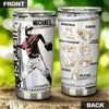 Camellia Persionalized 3D Baseball Hand Crip Stainless Steel Tumbler - Customized Double - Walled Insulation Thermal Travel Cup With Lid Gift For Baseball Player