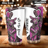 Camellia Personalized Deer Hunting Couple Woman Stainless Steel Tumbler - Customized Double-Walled Insulation Travel Thermal Cup With Lid