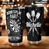 Camellia Personalized Born To Play Darts Black Stainless Steel Tumbler-Double-Walled Insulation Gift For Darts Player