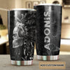 Camellia Personalized 3D Native American Gothic Skull Stainless Steel Tumbler - Customized Double-Walled Insulation Travel Thermal Cup With Lid