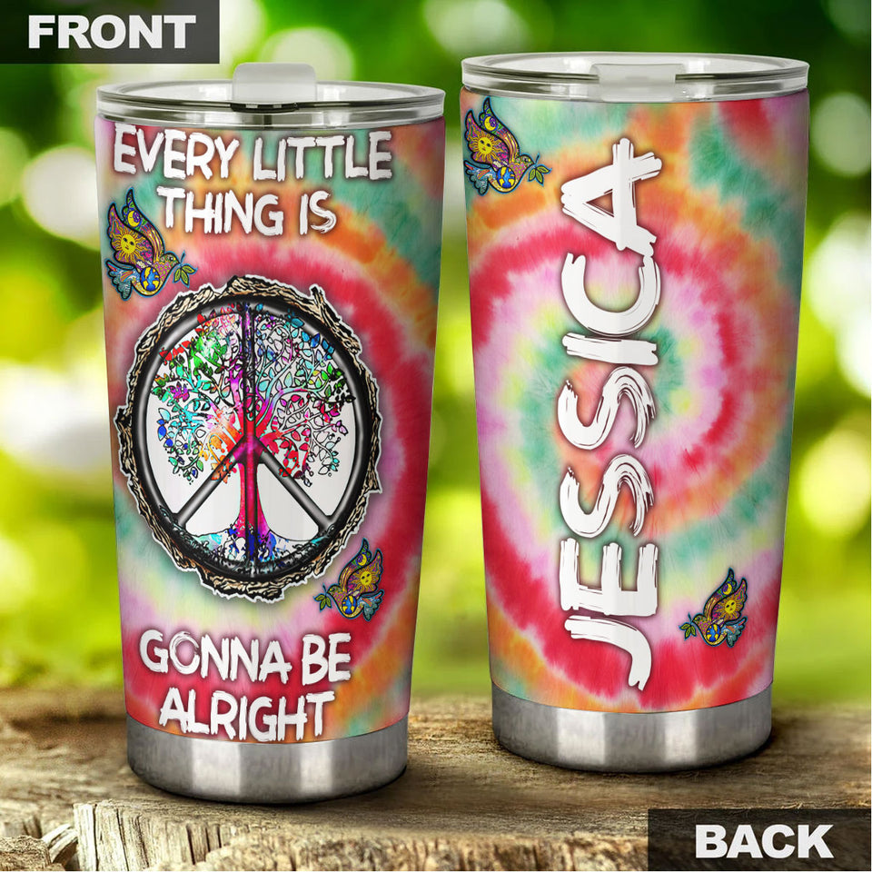 Camellia Personalized Everthing Gonna Be Alright- Stainless Steel Tumbler-Thermal Flask Travel Therma Cup With Lid