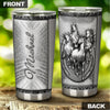 Camellia Personalized Horse Silver Style Stainless Steel Tumbler - Double-Walled Insulation Vacumm Flask - Gift For Horse Lovers, Cowgirls, Cowboys, Perfect Christmas, Thanksgiving Gift 02
