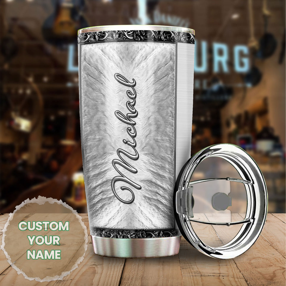 Camellia Personalized Horse Silver Style Stainless Steel Tumbler - Double-Walled Insulation Vacumm Flask - Gift For Horse Lovers, Cowgirls, Cowboys, Perfect Christmas, Thanksgiving Gift 02