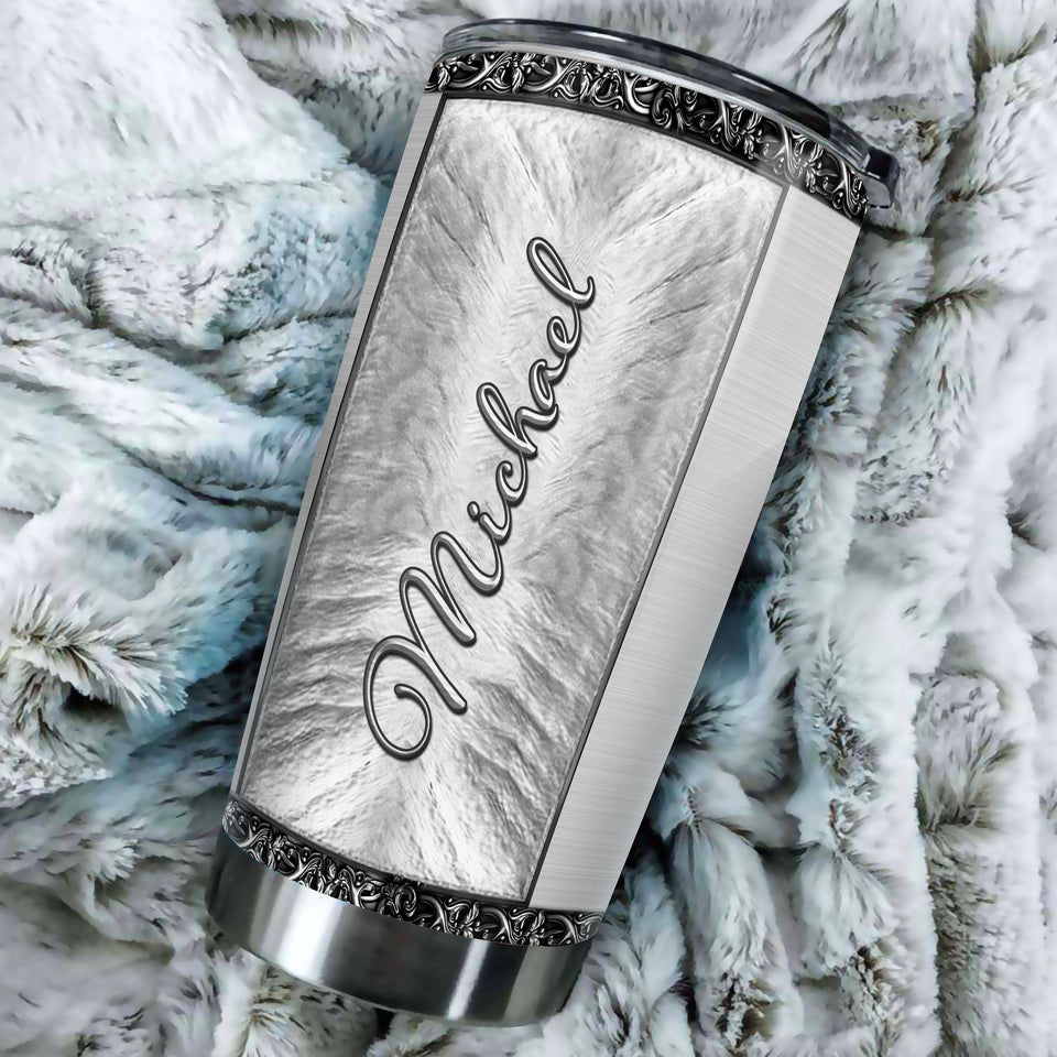 Camellia Personalized Horse Silver Style Stainless Steel Tumbler - Double-Walled Insulation Vacumm Flask - Gift For Horse Lovers, Cowgirls, Cowboys, Perfect Christmas, Thanksgiving Gift 02