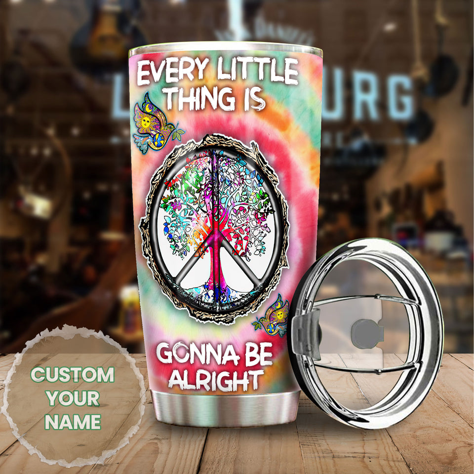 Camellia Personalized Everthing Gonna Be Alright- Stainless Steel Tumbler-Thermal Flask Travel Therma Cup With Lid