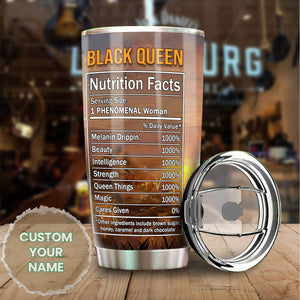 Camellia Personalized Black Women Stainless Steel Tumbler - Double-Walled Insulation Vacumm Flask - Gift For Black Queen, International Women's Day, Hippie Girls 14