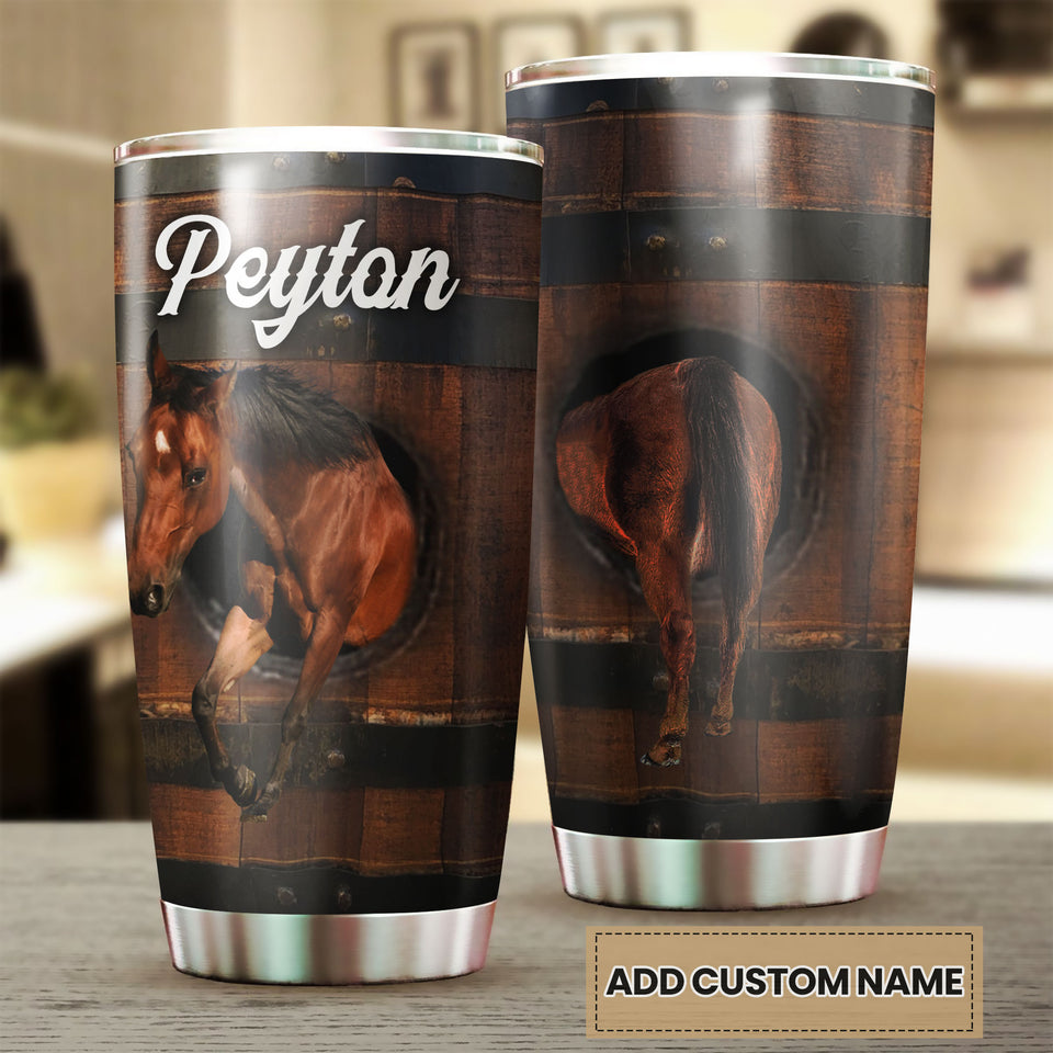 Camellia Personalized Horse Stainless Steel Tumbler - Double-Walled Insulation Vacumm Flask - Gift For Horse Lovers, Cowgirls, Cowboys, Perfect Christmas, Thanksgiving Gift 05
