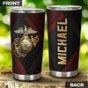 Camellia Personalized Marine Corps Mental Style Stainless Steel Tumbler-Sweat-Proof Double Wall Travel Cup With Lid