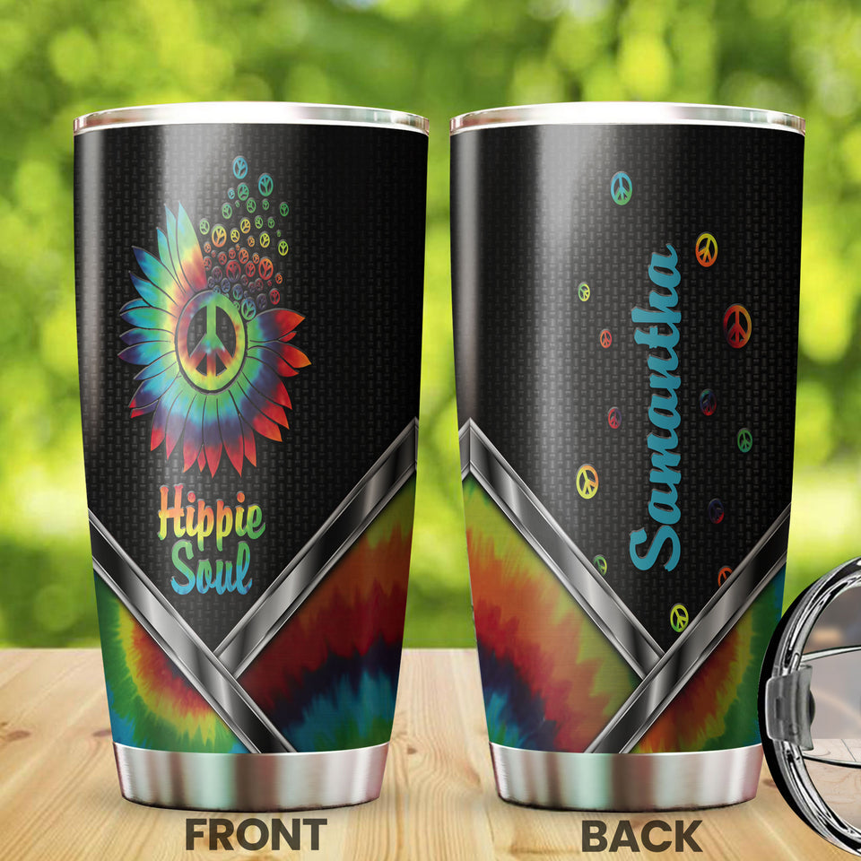 Camellia Personalized Mental Style Hippie Soul with Sunflower Stainless Steel Tumbler-Double-Walled Insulation Travel Cup With Lid