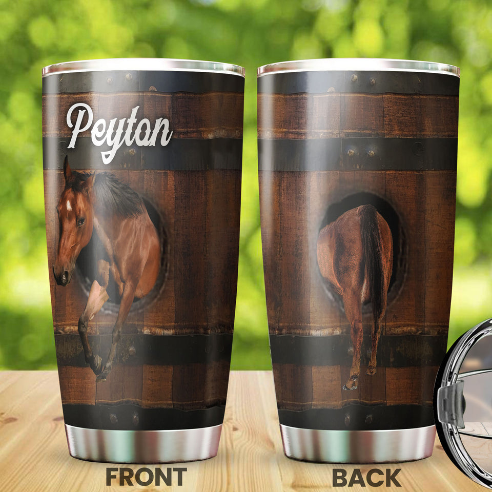 Camellia Personalized Horse Stainless Steel Tumbler - Double-Walled Insulation Vacumm Flask - Gift For Horse Lovers, Cowgirls, Cowboys, Perfect Christmas, Thanksgiving Gift 05