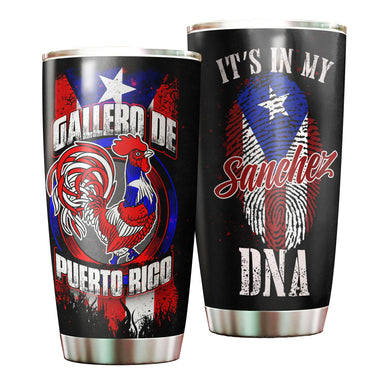 Camellia Personalized Chicken Gallero De Puerto Rigo Its In My DNA Stainless Steel Tumbler - Customized Double-Walled Insulation Travel Thermal Cup With Lid