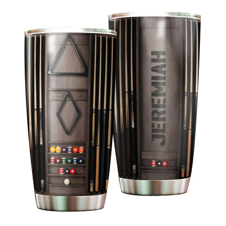 Camellia Personalized Pool Table Billiard Stainless Steel Tumbler-Double-Walled Insulated Gift For Golf Player 02