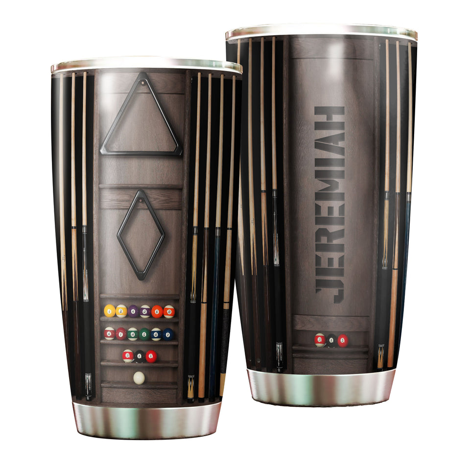 Camellia Personalized Pool Table Billiard Stainless Steel Tumbler-Double-Walled Insulated Gift For Golf Player 02