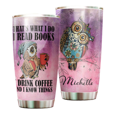 Camellia Personalized That's What I Do I Read Books Stainless Steel Tumbler - Double-Walled Insulation Vacumm Flask - Gift For Book Lovers, Nerd, International Book Day