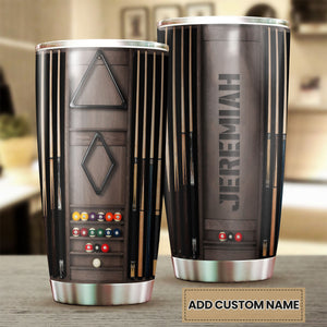 Camellia Personalized Pool Table Billiard Stainless Steel Tumbler-Double-Walled Insulated Gift For Golf Player 02