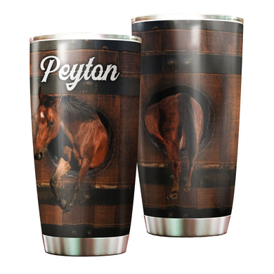 Camellia Personalized Horse Stainless Steel Tumbler - Double-Walled Insulation Vacumm Flask - Gift For Horse Lovers, Cowgirls, Cowboys, Perfect Christmas, Thanksgiving Gift 05