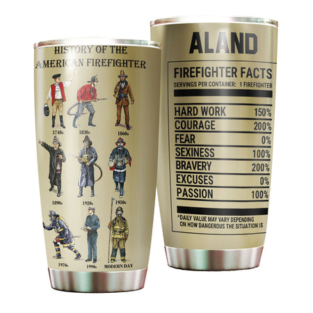 Camellia Personalized History Of American Firefighter  Stainless Steel Tumbler-Double-Walled Insulation Gift For American Firefighter American Fireman