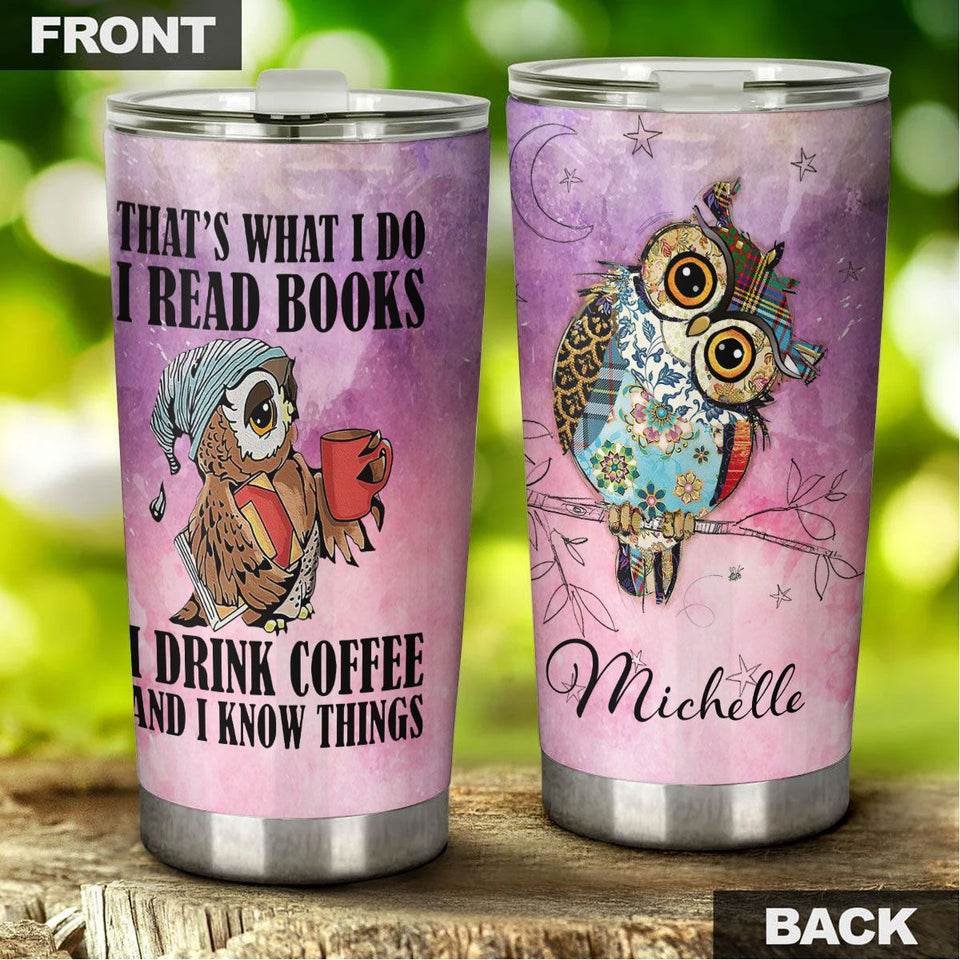 Camellia Personalized That's What I Do I Read Books Stainless Steel Tumbler - Double-Walled Insulation Vacumm Flask - Gift For Book Lovers, Nerd, International Book Day