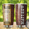 Camellia Personalized Bowling Evil Ten Pins Stainless Steel Tumbler - Double-Walled Insulation Vacumm Flask - Gift For Bowling Lovers, National Bowling Day 8th August
