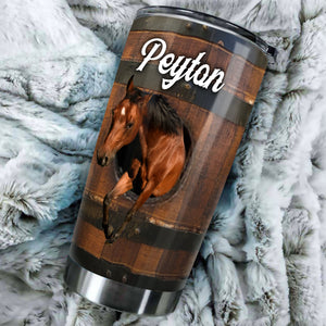 Camellia Personalized Horse Stainless Steel Tumbler - Double-Walled Insulation Vacumm Flask - Gift For Horse Lovers, Cowgirls, Cowboys, Perfect Christmas, Thanksgiving Gift 05
