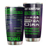 Camellia Personalized Gamer Nutrition Facts  Stainless Steel Tumbler-Thermal Flask Travel Therma Cup With Lid Gift For Gamer 01