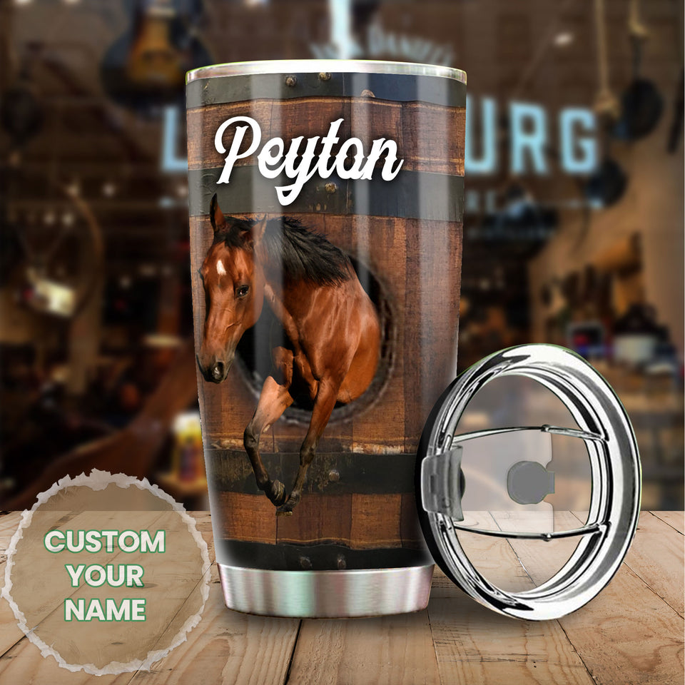 Camellia Personalized Horse Stainless Steel Tumbler - Double-Walled Insulation Vacumm Flask - Gift For Horse Lovers, Cowgirls, Cowboys, Perfect Christmas, Thanksgiving Gift 05