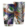 Camellia Personalized Bowling Painting Stainless Steel Tumbler - Double-Walled Insulation Vacumm Flask - Gift For Bowling Lovers, National Bowling Day 8th August