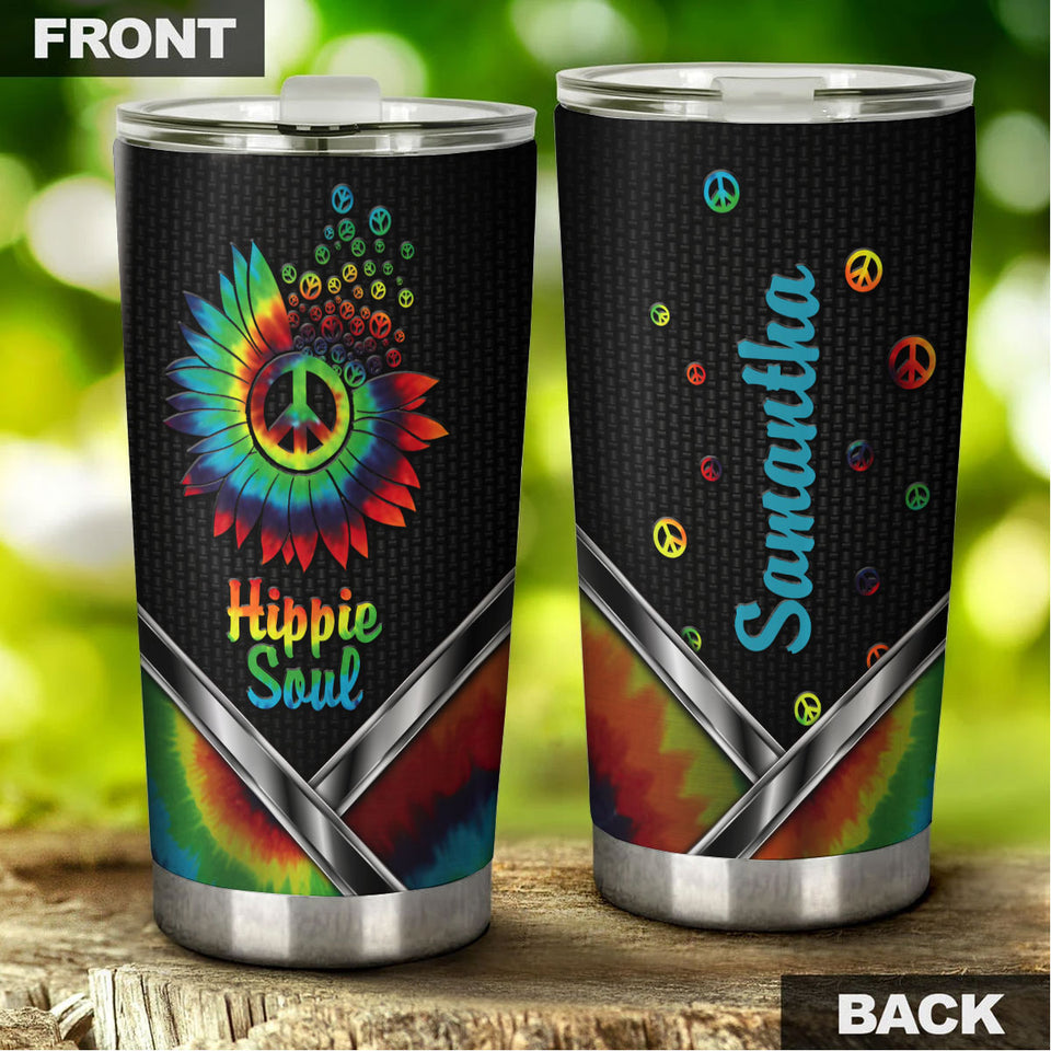 Camellia Personalized Mental Style Hippie Soul with Sunflower Stainless Steel Tumbler-Double-Walled Insulation Travel Cup With Lid