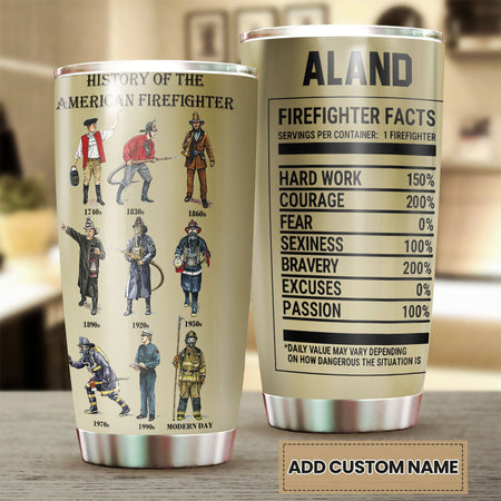Camellia Personalized History Of American Firefighter  Stainless Steel Tumbler-Double-Walled Insulation Gift For American Firefighter American Fireman