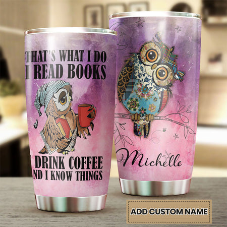 Camellia Personalized That's What I Do I Read Books Stainless Steel Tumbler - Double-Walled Insulation Vacumm Flask - Gift For Book Lovers, Nerd, International Book Day