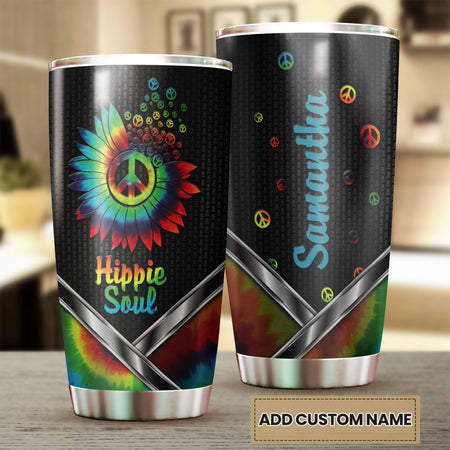 Camellia Personalized Mental Style Hippie Soul with Sunflower Stainless Steel Tumbler-Double-Walled Insulation Travel Cup With Lid
