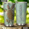 Camellia Personalized Turtle Mom And Baby Ceramic Style Stainless Steel Tumbler- Wall Insulated Cup With Lid Travel Mug