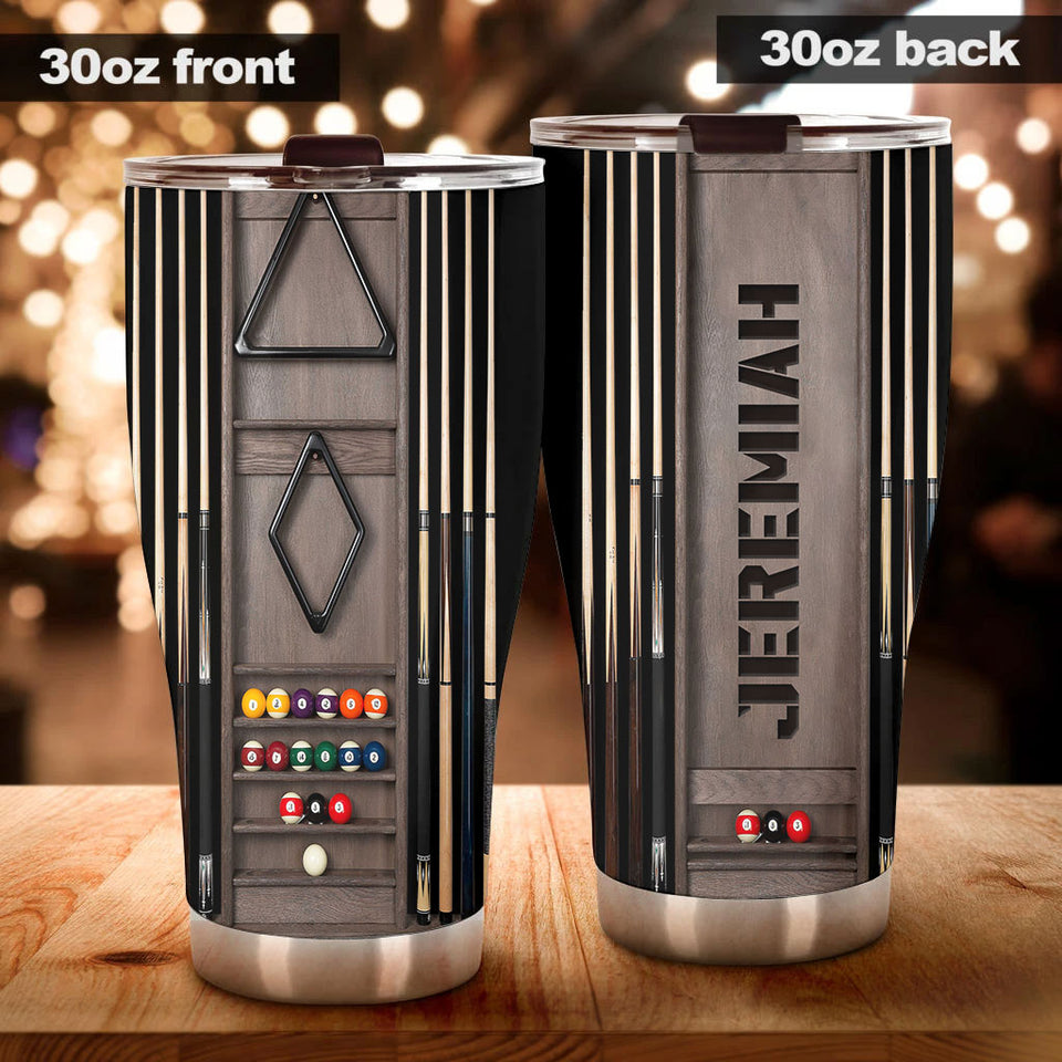 Camellia Personalized Pool Table Billiard Stainless Steel Tumbler-Double-Walled Insulated Gift For Golf Player 02