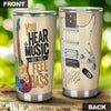 Camellia Personalized 3D Guitar You Hear The Music But You Feel The Bass Stainless Steel Tumbler - Customized Double-Walled Insulation Travel Thermal Cup With Lid Gift For Guitarist