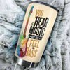 Camellia Personalized 3D Guitar You Hear The Music But You Feel The Bass Stainless Steel Tumbler - Customized Double-Walled Insulation Travel Thermal Cup With Lid Gift For Guitarist
