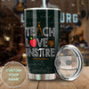 Camellia Personalized Teach Love Inspire Stainless Steel Tumbler-Sweat-Proof Double Wall Cup With Lid Gift For Math Teacher